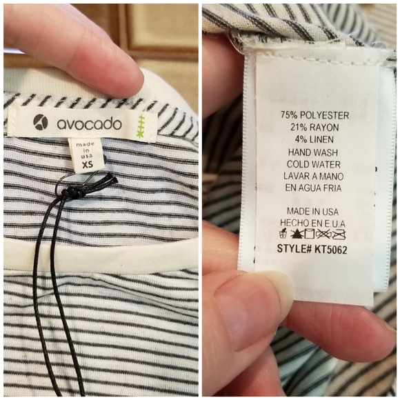 🆕️NWT Avocado Brand Mon Cherry Striped Top - Picture 12 of 12